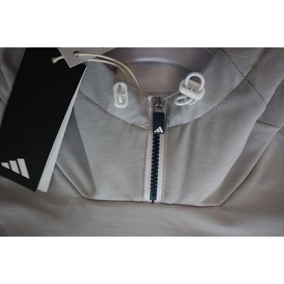 Adidas HZ3210 Men's Sz 2XL White/Gray Textured Fleece Anorak Golf Jacket - Picture 14 of 16